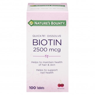 Nature's Bounty Biotin Quick Dissolve, 2500mcg Cherry - 100 Tablets
